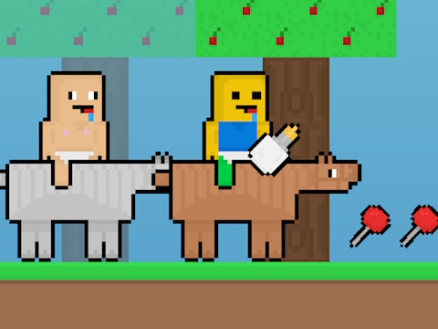 لعبة Noob vs baby Obby Horse ﻞﻔﻃ  على الانترنت