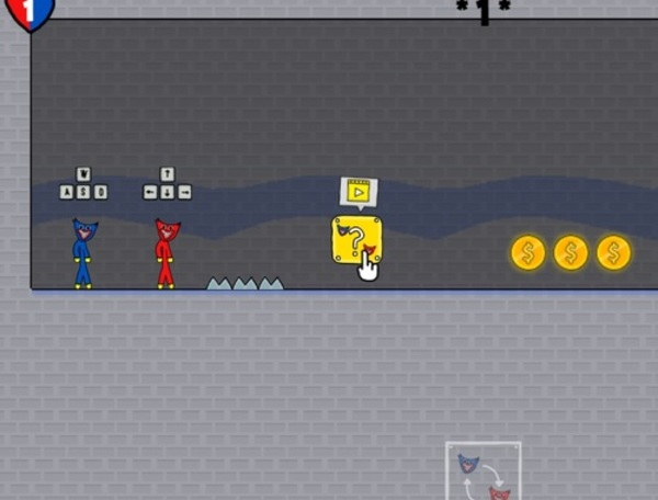 لعبة Huggy Stickman ﺏﺰﺣ ﻲﺋﺎﻨﺛ  على الانترنت
