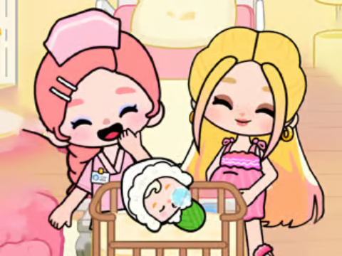 لعبة AHA World Newborn & Parens :ﺎﻣﺍﺭﻮﻧﺎﺑ ﺰﻐﻠﻟﺍ  على الانترنت
