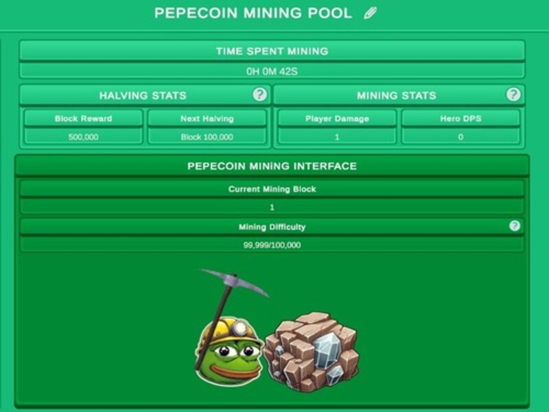 لعبة Pepecoin Miner Idle Simulator على الانترنت