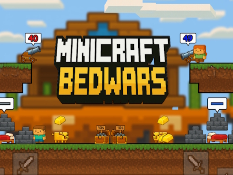 لعبة Minecraft bedwars على الانترنت